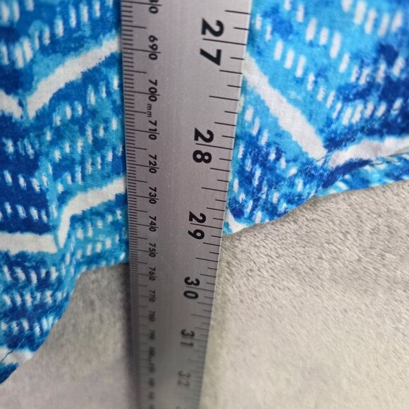 Womens Lauren Ralph Lauren Blue Chevron Blouse Button Down V Neck Long Sleeve S - Picture 6 of 8